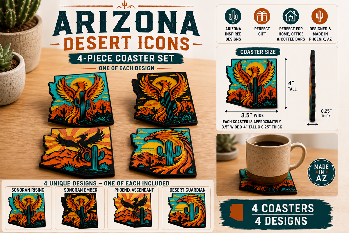Desert Icons Coasters - Set of 4