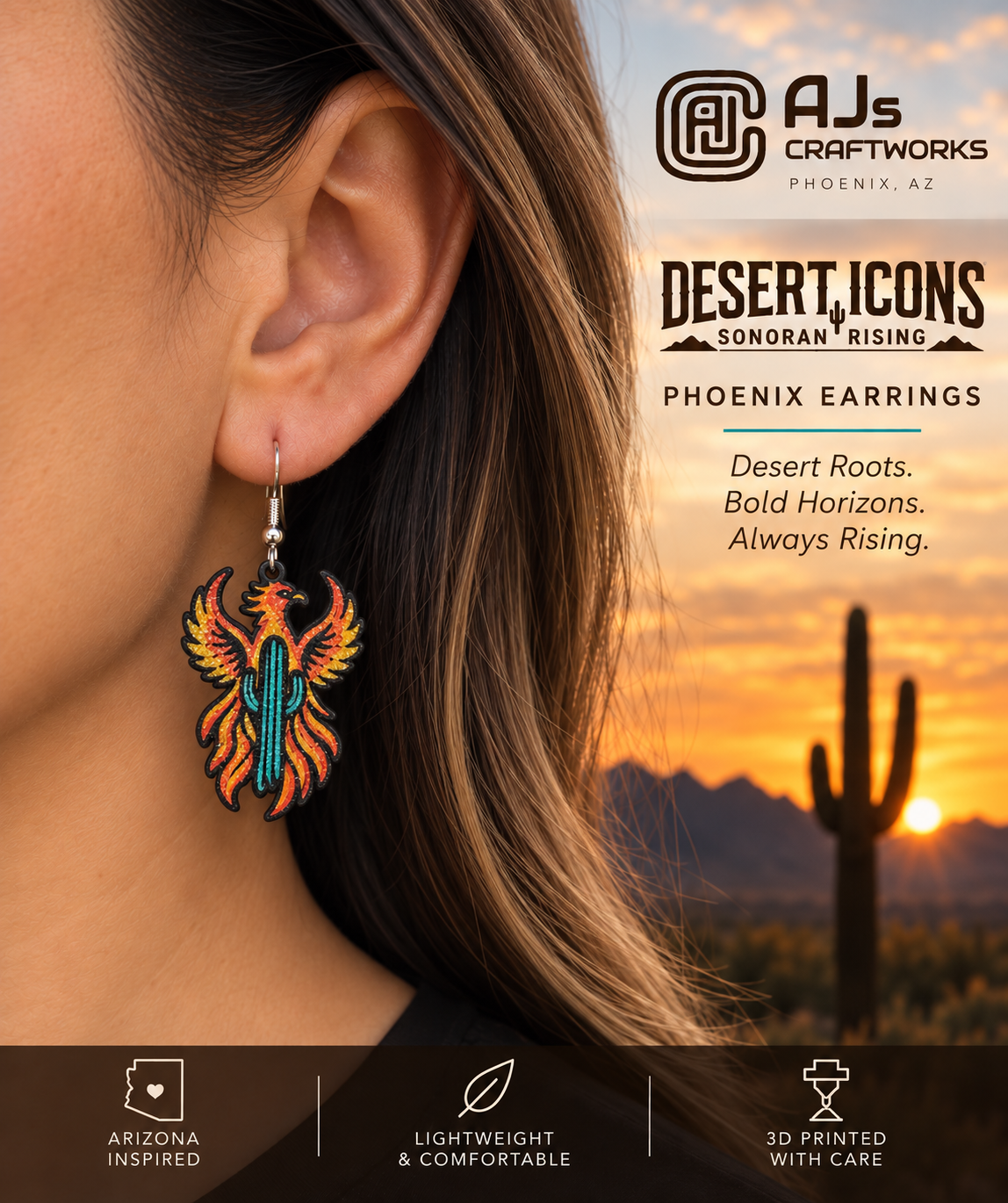 Desert Icons – Phoenix Earrings